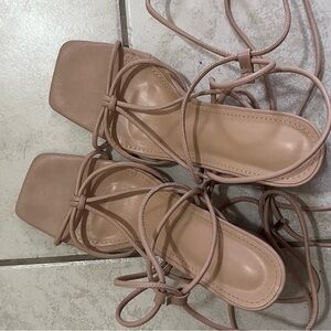 Elegant Nude Strappy Sandals